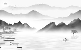 新款 轻奢灰色山水 TiF分层