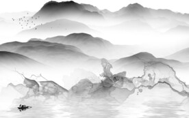 高档 轻奢灰色山水 TiF分层