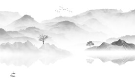 现代 轻奢灰色山水 TiF分层