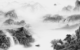 新品 灰色意境山水 TiF分层