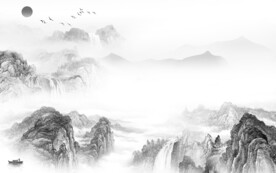 客厅 灰色意境山水 TiF分层