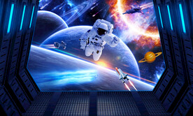 宇宙空间站背景墙