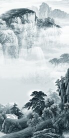 简约 高端山水玄关 TIF分层