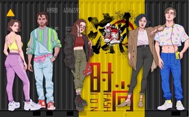 服装店潮流背景墙壁画