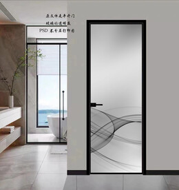 高清不分层白底黑飘带平开门图