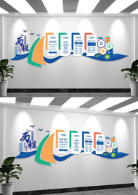 大气蓝色企业文化墙