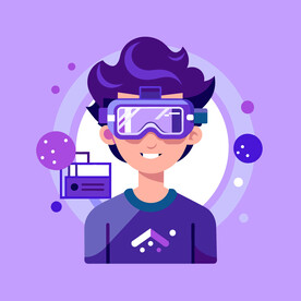 头戴VR的小男孩