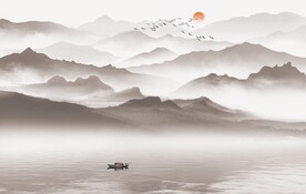 新中式水墨山水画