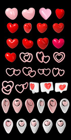 单层免抠透明粉色3d爱心