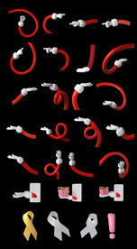 单层免抠透明3d手势