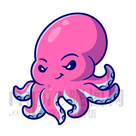 可爱卡通章鱼八爪鱼