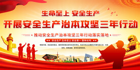 安全生产治本攻坚三年行动展板