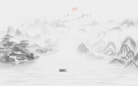 意境水墨山水画