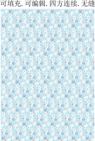 蓝色小花朵 清新花卉图案 