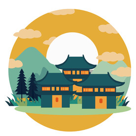 清明时节矢量插图风景设计