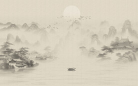 新中式水墨山水图