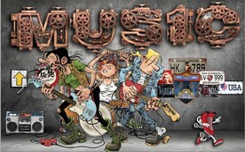 酒吧KVT背景墙壁画