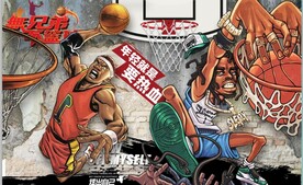 篮球比赛背景墙壁画