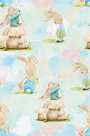 数码印花 手绘兔子