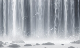 招财瀑布山水幕墙