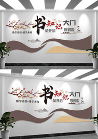 校园读书阅览室标语文化墙