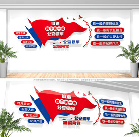 四个铁一般公安文化墙