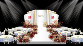 红白高端婚礼效果图