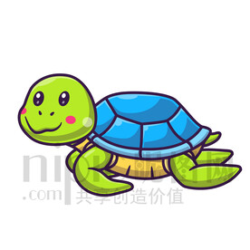 可爱卡通海龟