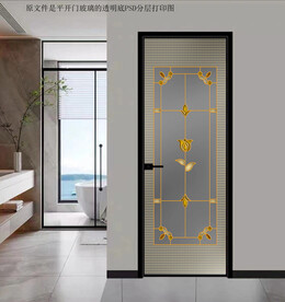 高清分层透明底平开门打印图