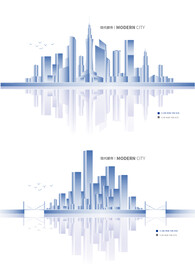 简约抽象蓝色科技点阵现代都市