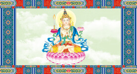  藏式莲花佛背景画