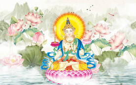 莲花佛背景画