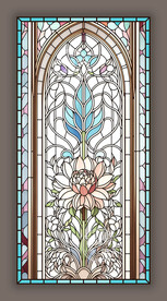 素雅雕花染色蒂凡尼教堂玻璃图案