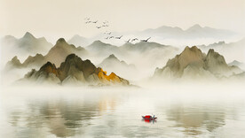 山水水墨背景图