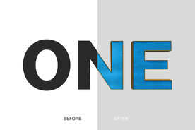 蓝色立体字样式