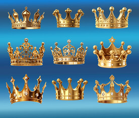 单层免抠透明金色黄金皇冠