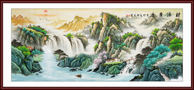 山水画办公室挂画