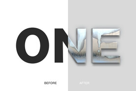 做旧金属立体字样式