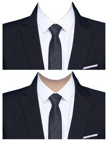 男人证件照西装黑领带素材ps