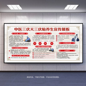 中医三伏天三伏贴养生宣传展板