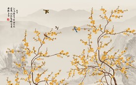 山水花鸟画背景