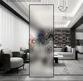 高清分层透明底平开门打印图