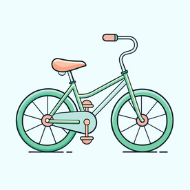 矢量交通工具儿童自行车