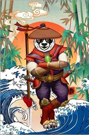 国风潮功夫熊猫装饰壁画