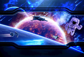 星空宇航员背景墙