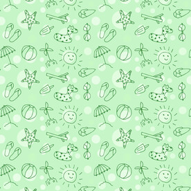 热带主题海滩可爱动物