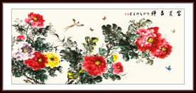 牡丹图挂画