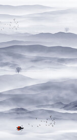 玄关水墨山水画