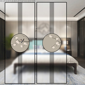 高清分层透明推拉门玻璃打印图