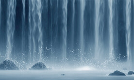 瀑布山水画幕墙